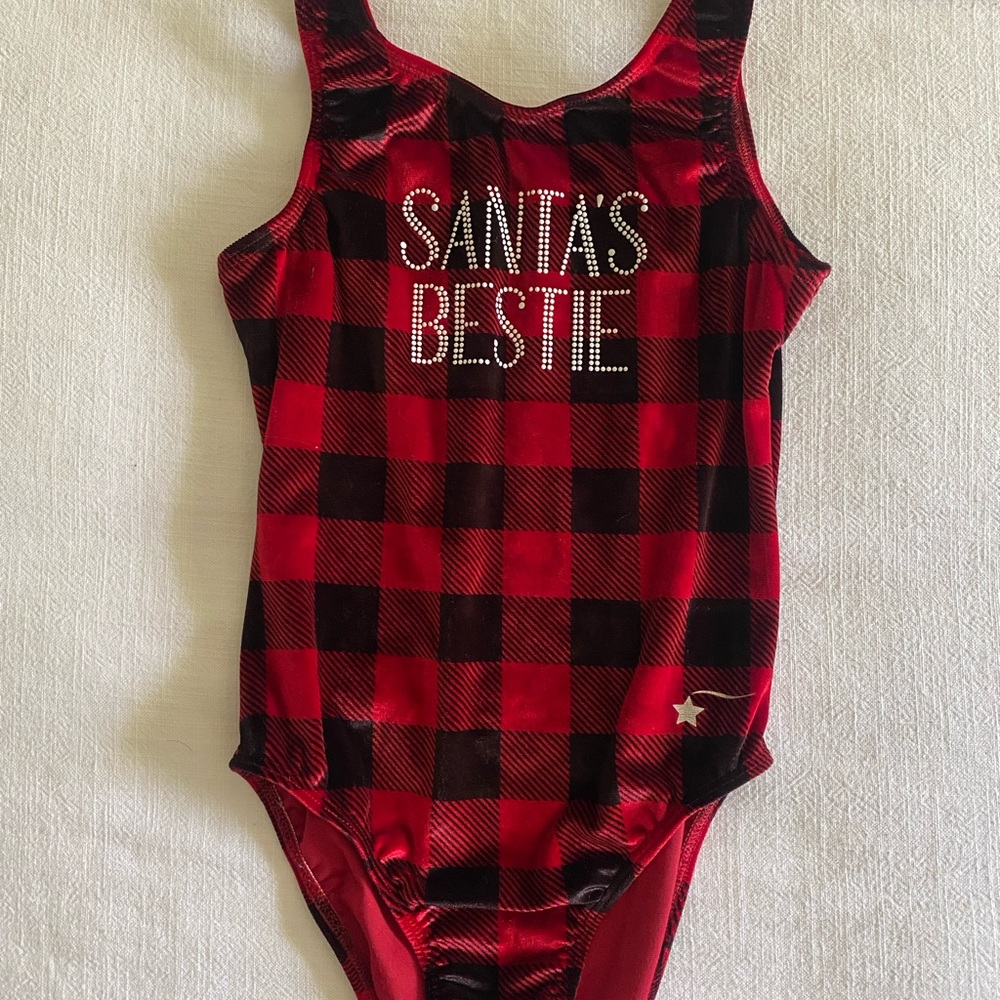 Destira Santa's Bestie Red & Black Gymnastics Leo